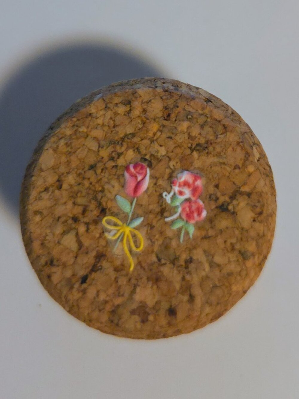 Brand New Hand Crafted Magnet Created from Champagne Cork Featuring Flowers